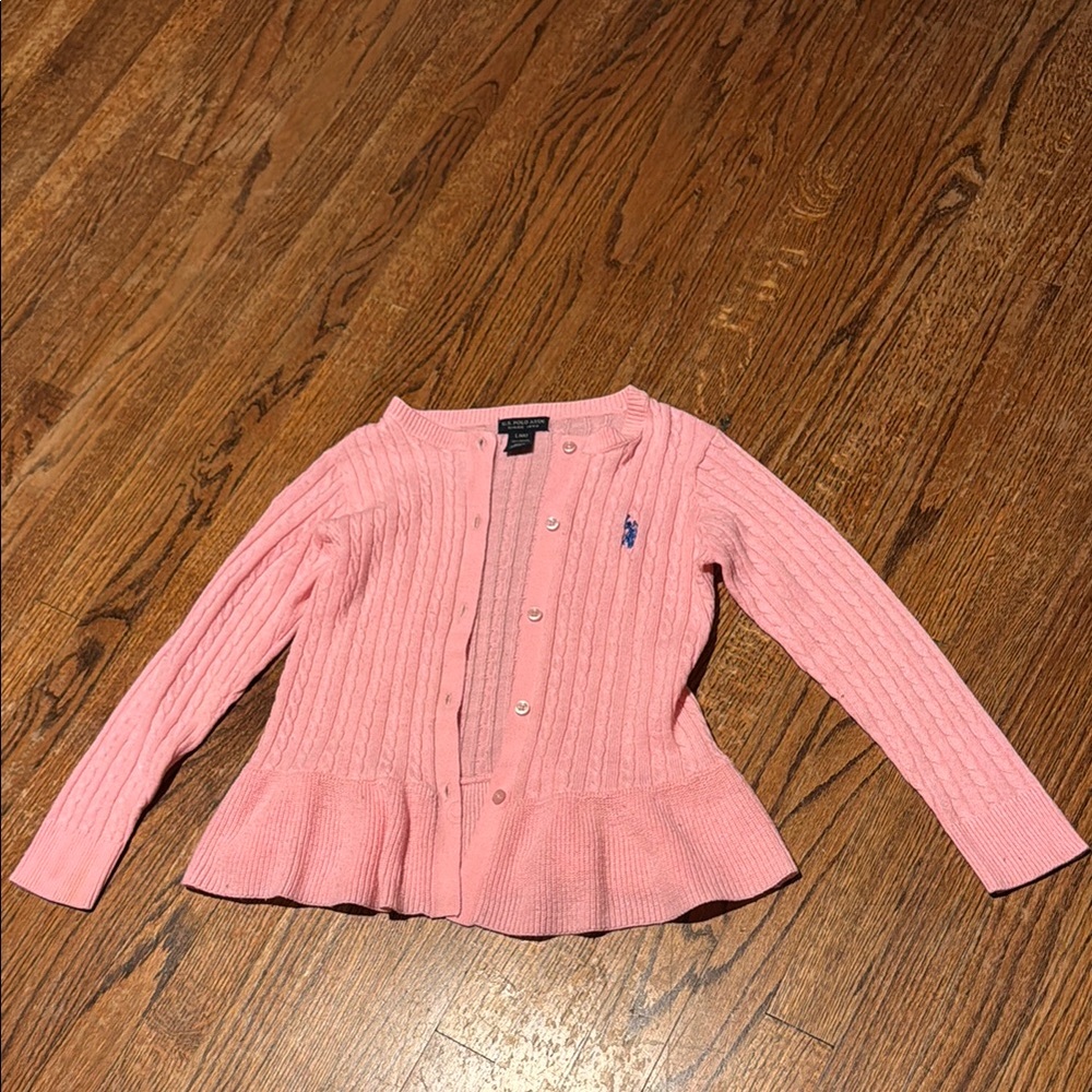 U.S. Polo Assn. Light Pink Cable Knit Cardigan